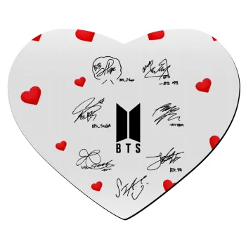 BTS signatures, Mousepad καρδιά 23x20cm