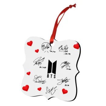 BTS signatures, Christmas ornament polygon wooden 7.5cm