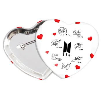 BTS signatures, Κονκάρδα παραμάνα καρδιά (57x52mm)