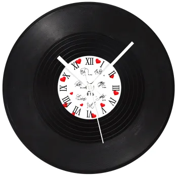 BTS signatures, Ρολόι τοίχου Βινύλιο (30cm)