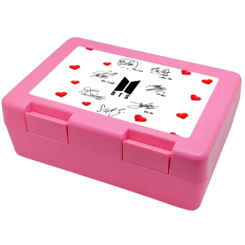 BTS signatures, Children's cookie container PINK 185x128x65mm (BPA free plastic)