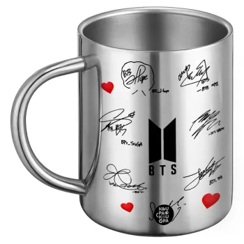 BTS signatures, Ανοξείδωτη Μεταλλική Κούπα 450ml - Διπλού Τοιχώματος