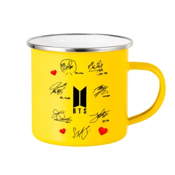 BTS signatures, Yellow Enamel Metallic Cup 360ml
