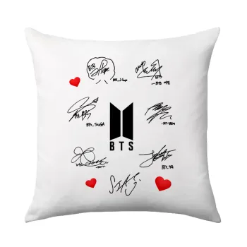 BTS signatures, Μαξιλάρι καναπέ 40x40cm περιέχεται το  γέμισμα