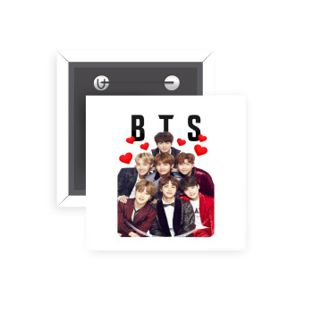 BTS hearts, Κονκάρδα παραμάνα τετράγωνη 5x5cm