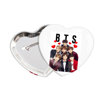 BTS hearts, Κονκάρδα παραμάνα καρδιά (57x52mm)
