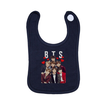 BTS hearts, Σαλιάρα με Σκρατς 100% Organic Cotton Μπλε (0-18 months)