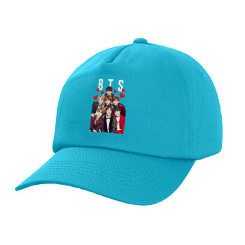 BTS hearts, Καπέλο παιδικό Baseball, 100% Βαμβακερό,  Γαλάζιο