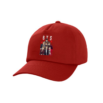 BTS hearts, Καπέλο παιδικό Baseball, 100% Βαμβακερό,  Κόκκινο