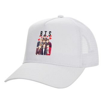BTS hearts, Καπέλο Structured Trucker, ΛΕΥΚΟ