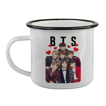 BTS hearts, Κούπα εμαγιέ με μαύρο χείλος 360ml