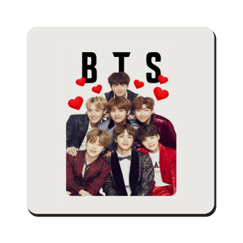 BTS hearts, Τετράγωνο μαγνητάκι ξύλινο 9x9cm