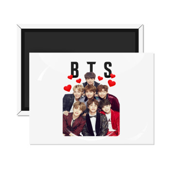 BTS hearts, Ορθογώνιο μαγνητάκι ψυγείου διάστασης 9x6cm