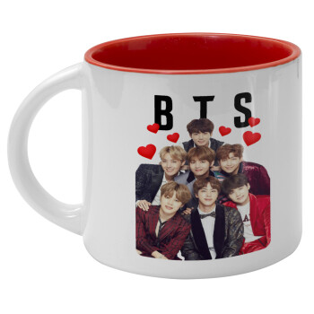 BTS hearts, Κούπα κεραμική 400ml Λευκή/Κόκκινη