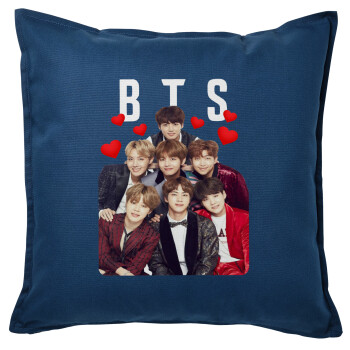 BTS hearts, Sofa cushion Blue 50x50cm includes filling