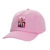 Casual children's baseball cap, 100% Cotton Twill, PINK (COTTON, CHILDREN'S, ONE SIZE)