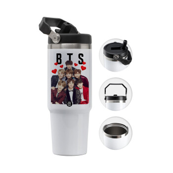 BTS hearts, 30oz stainless Steel Tumbler with Handle