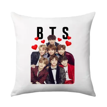 BTS hearts, Μαξιλάρι καναπέ 40x40cm περιέχεται το  γέμισμα