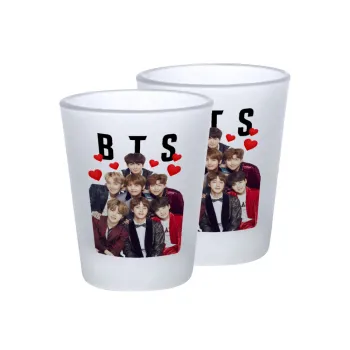 BTS hearts, Σφηνοπότηρα γυάλινα 45ml του πάγου (2 τεμάχια)