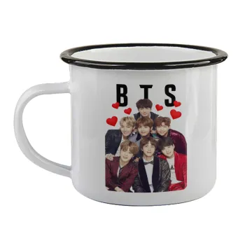 BTS hearts, Κούπα εμαγιέ με μαύρο χείλος 360ml