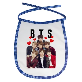 BTS hearts, Σαλιάρα μωρού αλέκιαστη με κορδόνι Μπλε