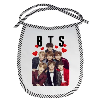 BTS hearts, Σαλιάρα μωρού αλέκιαστη με κορδόνι Μαύρη
