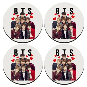 BTS hearts, ΣΕΤ 4 Σουβέρ ξύλινα στρογγυλά (9cm)