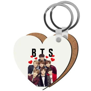 BTS hearts, Μπρελόκ Ξύλινο καρδιά MDF