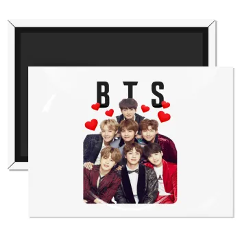 BTS hearts, Ορθογώνιο μαγνητάκι ψυγείου διάστασης 9x6cm