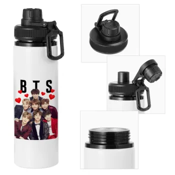 BTS hearts, Μεταλλικό παγούρι νερού με καπάκι ασφαλείας, αλουμινίου 850ml