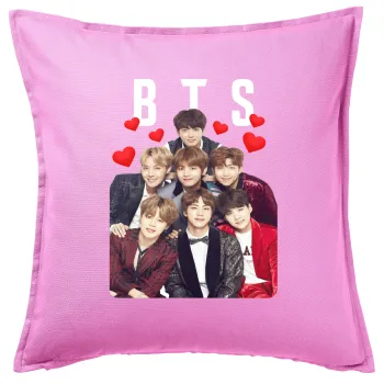 BTS hearts, Sofa cushion Pink 50x50cm includes filling