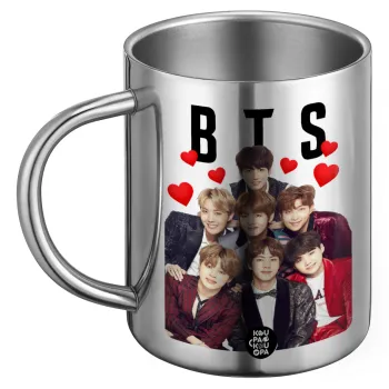 BTS hearts, Ανοξείδωτη Μεταλλική Κούπα 450ml - Διπλού Τοιχώματος
