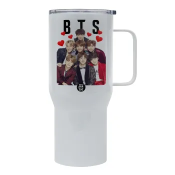 BTS hearts, Mega Stainless steel Tumbler with lid, double wall 750L