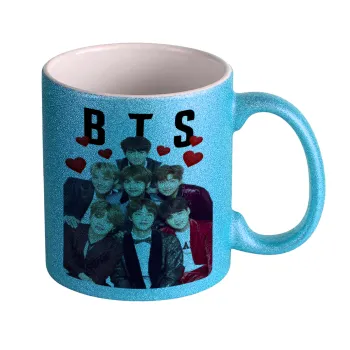 BTS hearts, Κούπα Σιέλ Glitter που γυαλίζει, κεραμική, 330ml