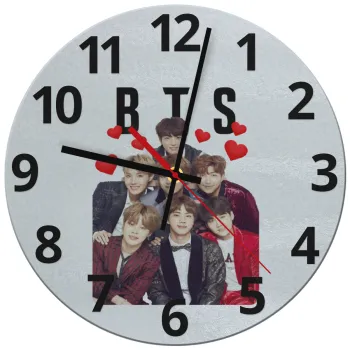 BTS hearts, Ρολόι τοίχου γυάλινο (30cm)