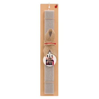 BTS hearts, Easter Set, wooden keychain & scented Easter candle flat (30cm) (GRAY)