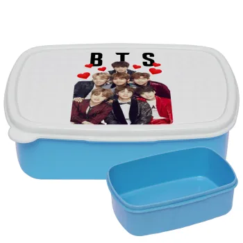 BTS hearts, ΜΠΛΕ παιδικό δοχείο φαγητού (lunchbox) πλαστικό (BPA-FREE) Lunch Βox M18 x Π13 x Υ6cm