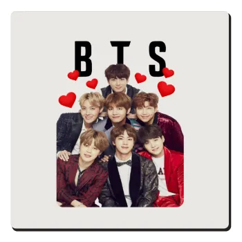BTS hearts, Τετράγωνο μαγνητάκι ξύλινο 6x6cm