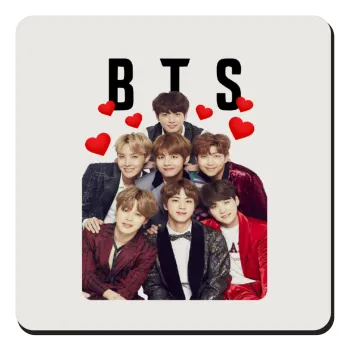 BTS hearts, Τετράγωνο μαγνητάκι ξύλινο 9x9cm