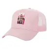 Adult Structured Trucker Hat, with Mesh, PINK (100% COTTON, ADULT, UNISEX, ONE SIZE)