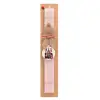 Easter Set, wooden keychain & scented flat Easter candle (30cm) (PINK)
