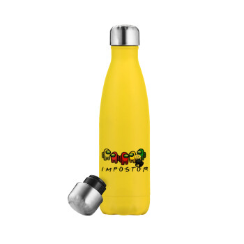 Among US impostor, Yellow Stainless Steel Metallic Thermos, double-walled, 500ml