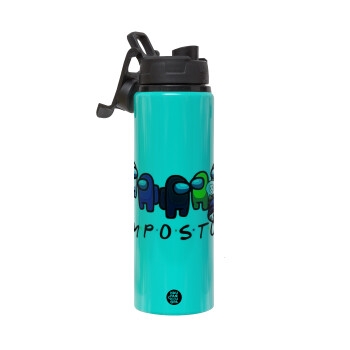Among US impostor, Metallic water bottle with safety lid, 850ml aluminum