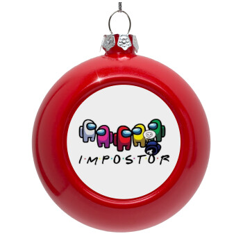 Among US impostor, Red Christmas tree ornament bauble 8cm