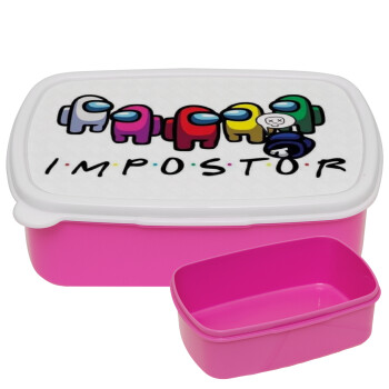 Among US impostor, ΡΟΖ παιδικό δοχείο φαγητού (lunchbox) πλαστικό (BPA-FREE) Lunch Βox M18 x Π13 x Υ6cm