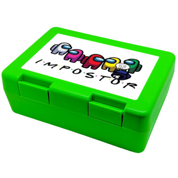 Among US impostor, Παιδικό δοχείο κολατσιού ΠΡΑΣΙΝΟ 185x128x65mm (BPA free πλαστικό)