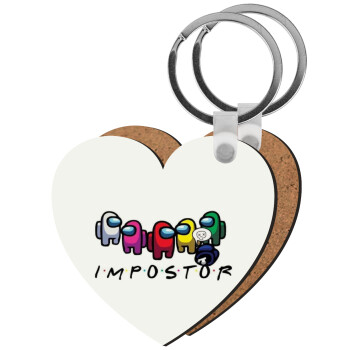 Among US impostor, Μπρελόκ Ξύλινο καρδιά MDF