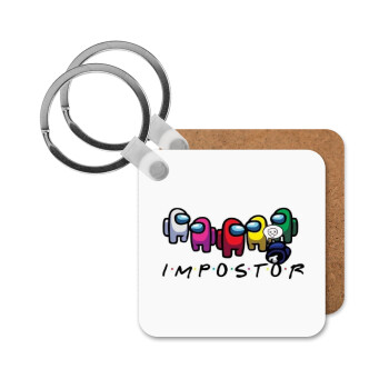 Among US impostor, Μπρελόκ Ξύλινο τετράγωνο MDF