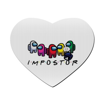 Among US impostor, Mousepad καρδιά 23x20cm
