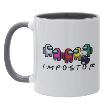 Among US impostor, Κούπα χρωματιστή γκρι, κεραμική, 330ml